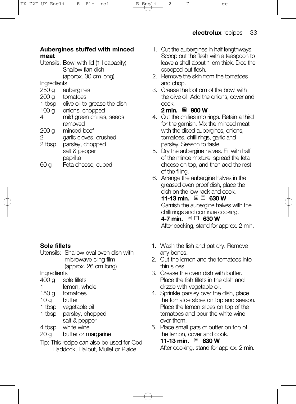 Electrolux EMS26405 User Manual | Page 33 / 52