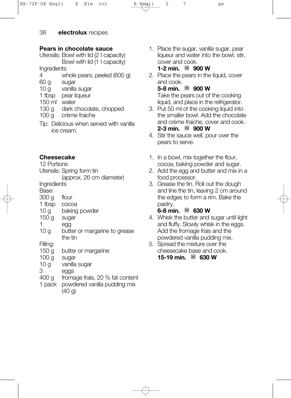 Electrolux EMS26405 User Manual | Page 38 / 52