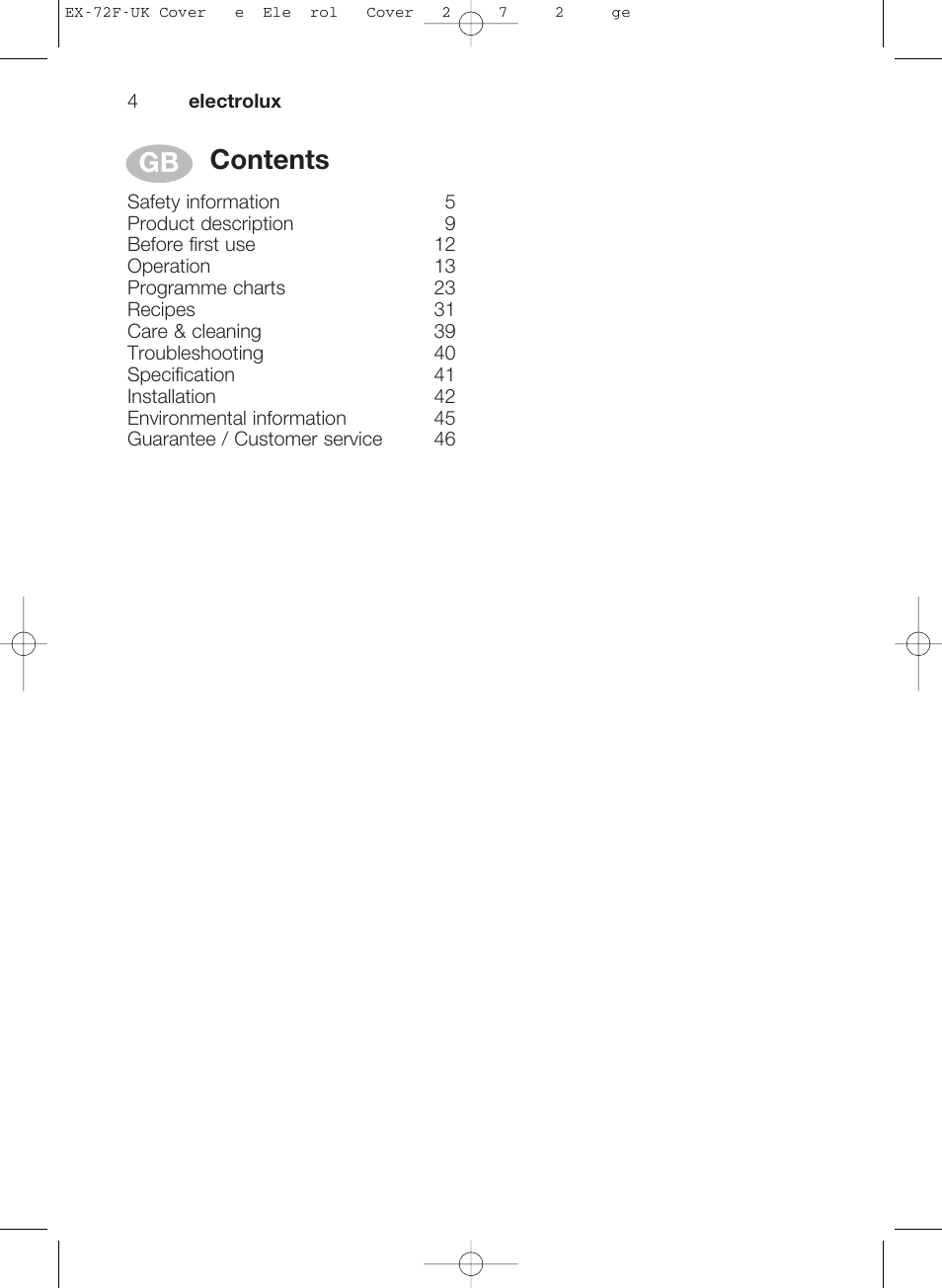 Contents gb | Electrolux EMS26405 User Manual | Page 4 / 52