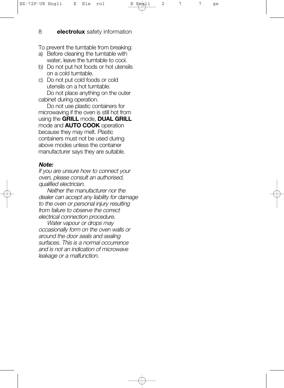 Electrolux EMS26405 User Manual | Page 8 / 52