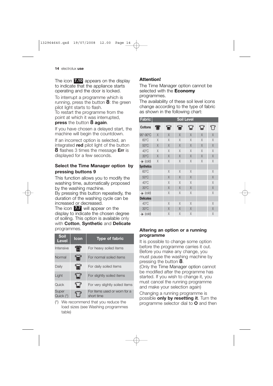 Electrolux EWG 14750 W User Manual | Page 14 / 44