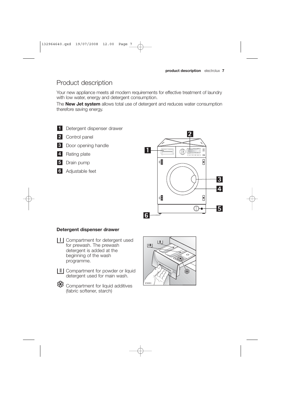 Product description | Electrolux EWG 14750 W User Manual | Page 7 / 44