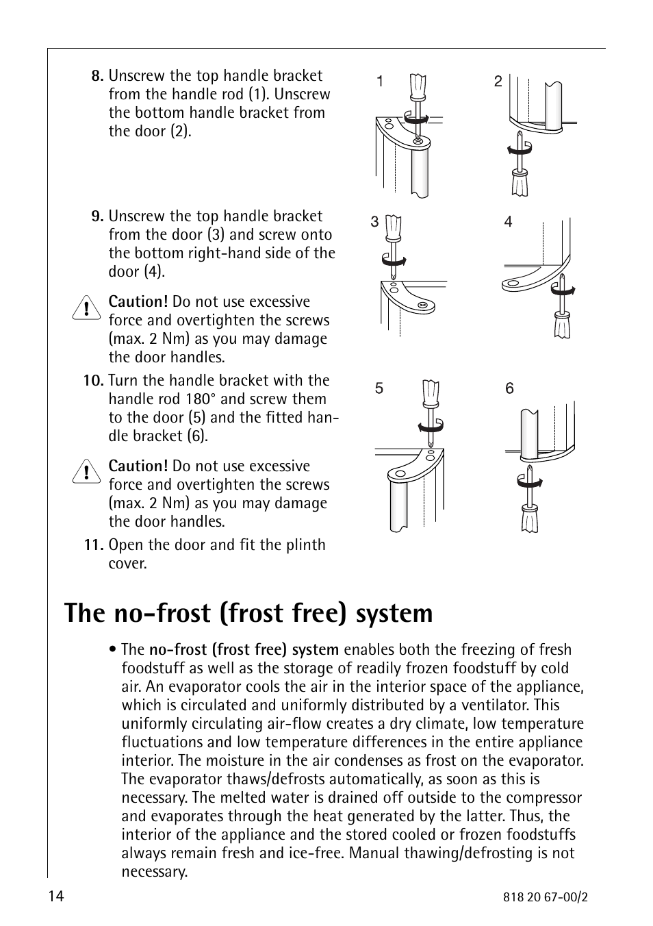 The no-frost (frost free) system | Electrolux 2498-6 GA User Manual | Page 14 / 32