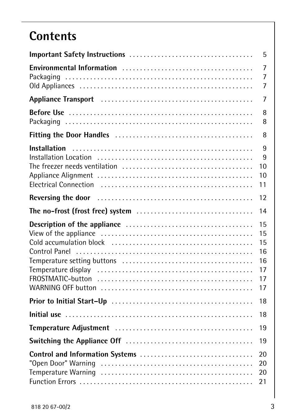 Electrolux 2498-6 GA User Manual | Page 3 / 32