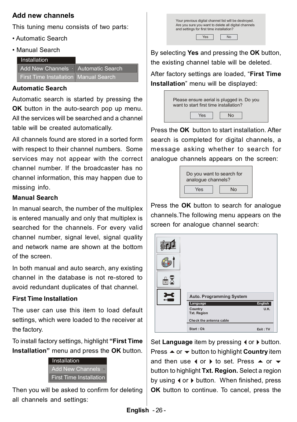 Add new channels | Electrolux ETV45000X User Manual | Page 27 / 52