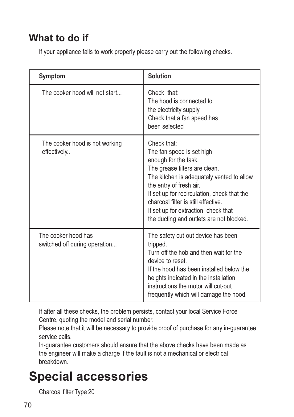 Special accessories, What to do if | Electrolux 8820 User Manual | Page 11 / 21