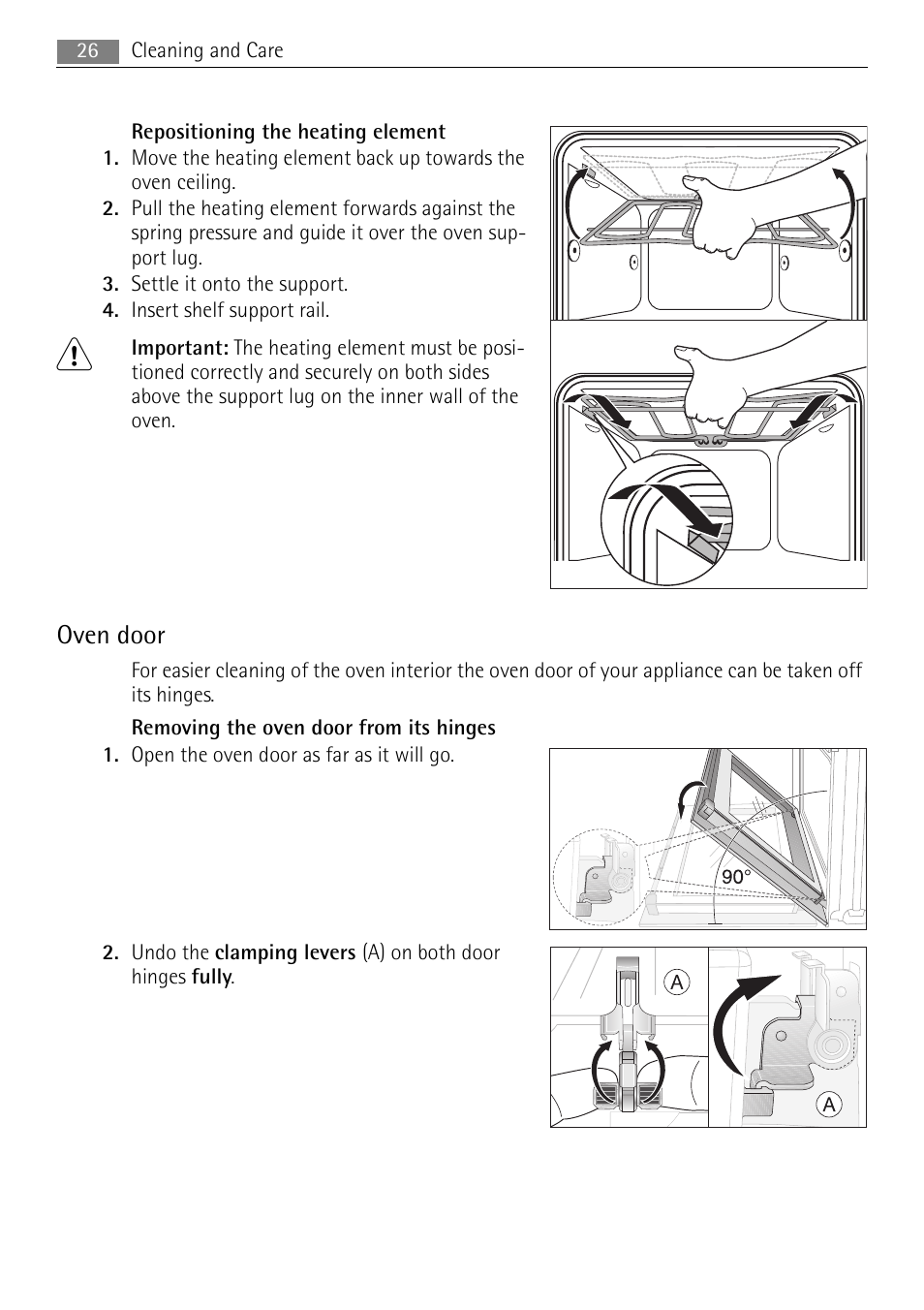 Oven door | Electrolux E1101-5 User Manual | Page 26 / 40