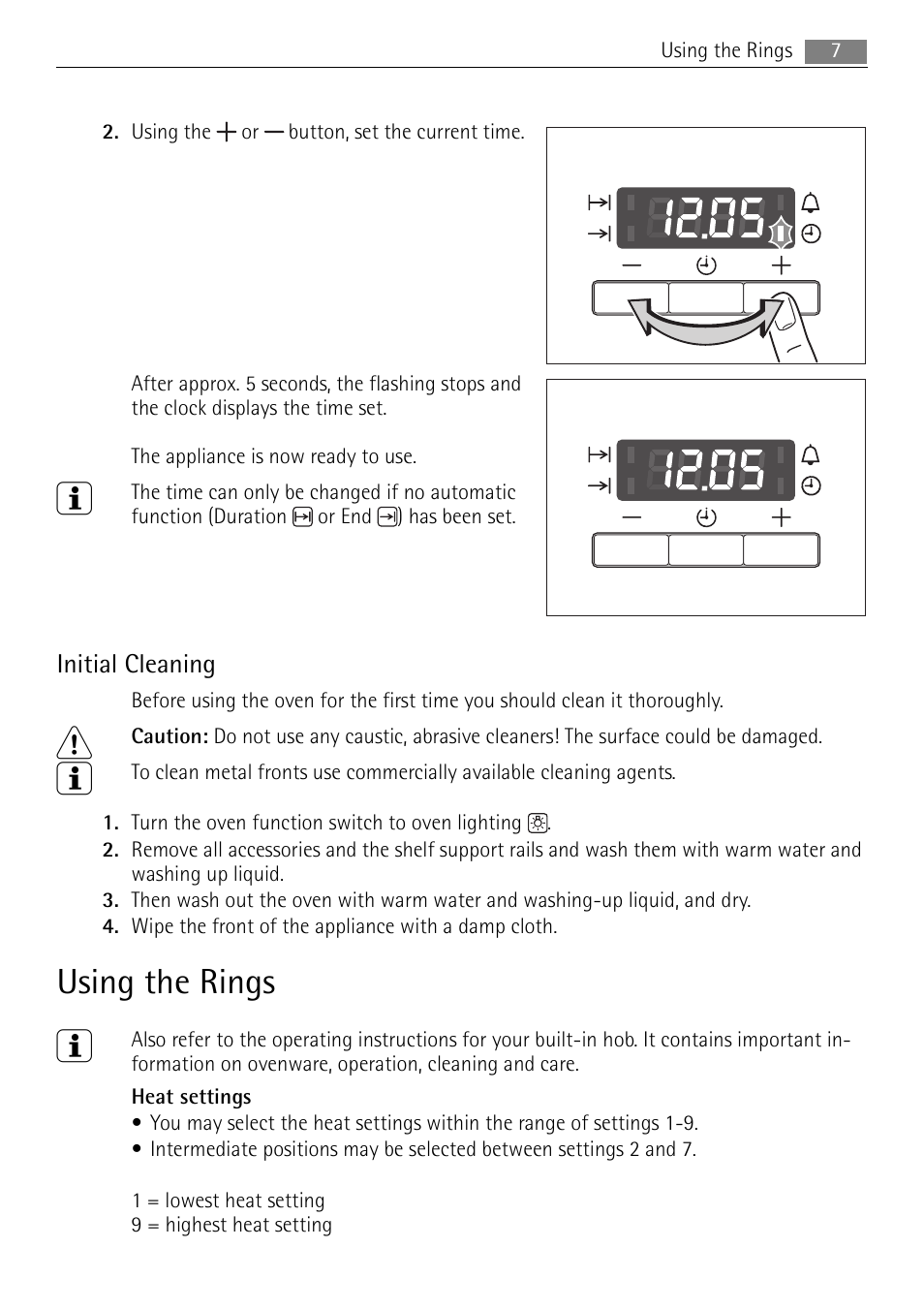 Using the rings | Electrolux E1101-5 User Manual | Page 7 / 40