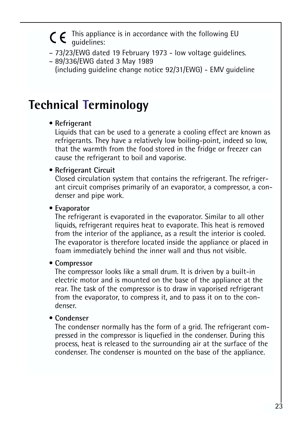 Technical t erminology | Electrolux 64150 TK User Manual | Page 23 / 28
