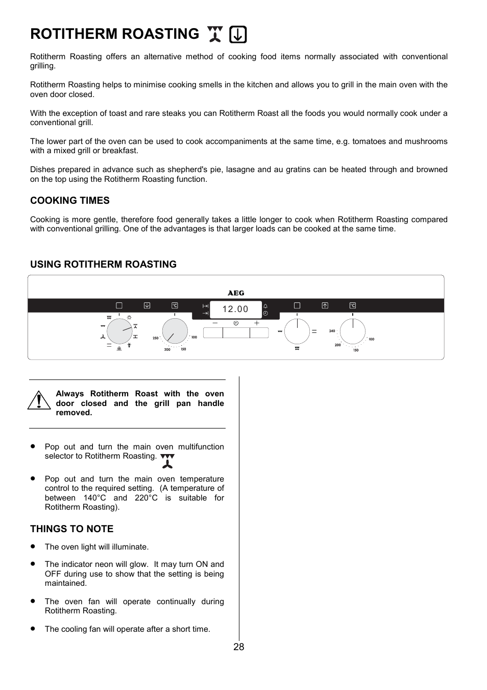 Rotitherm roasting | Electrolux D4101-4 User Manual | Page 28 / 48