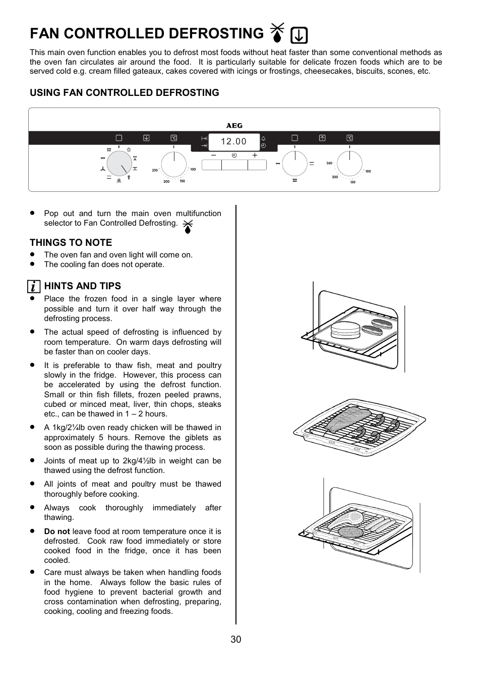 Fan controlled defrosting | Electrolux D4101-4 User Manual | Page 30 / 48