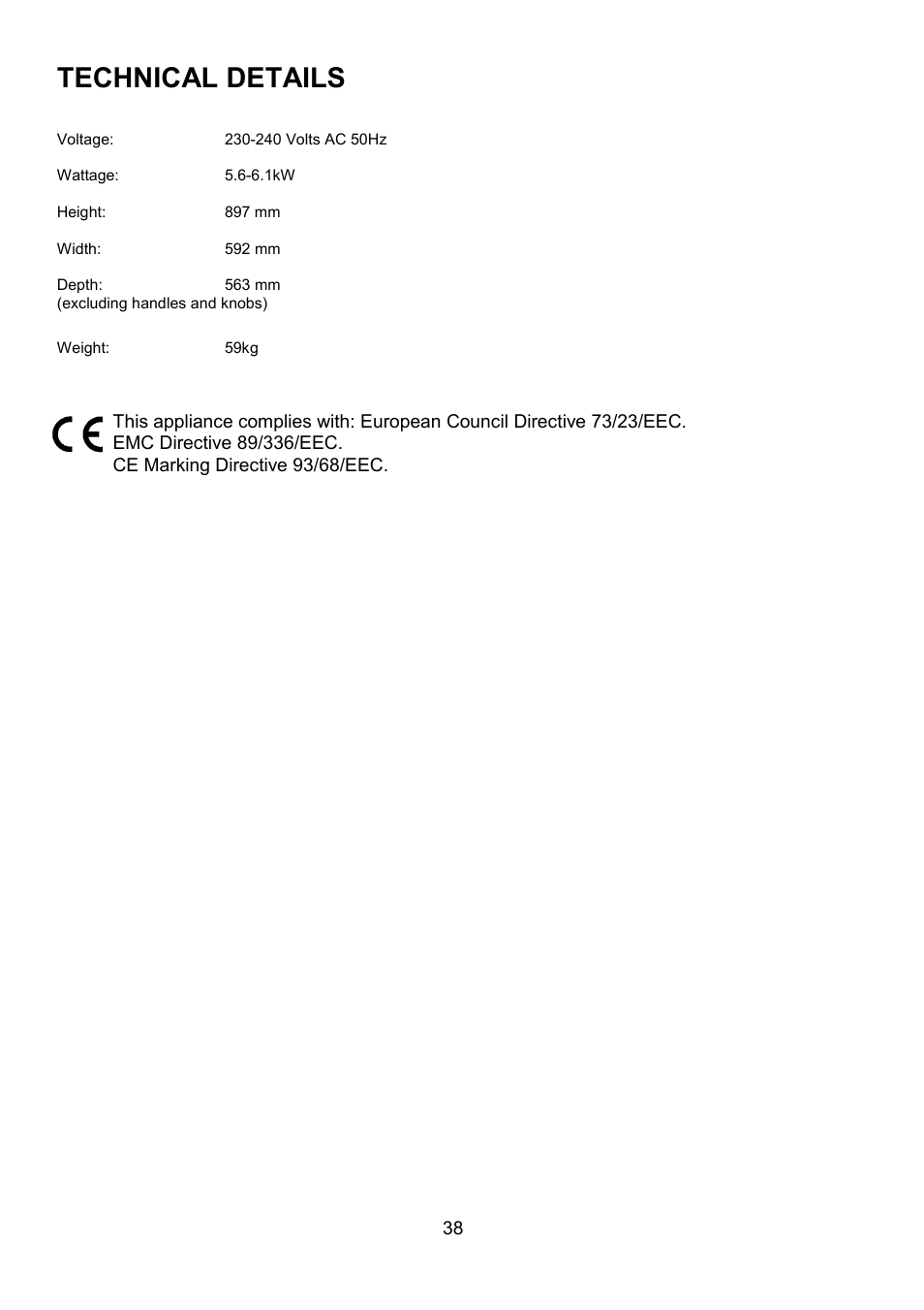 Technical details | Electrolux D4101-4 User Manual | Page 38 / 48