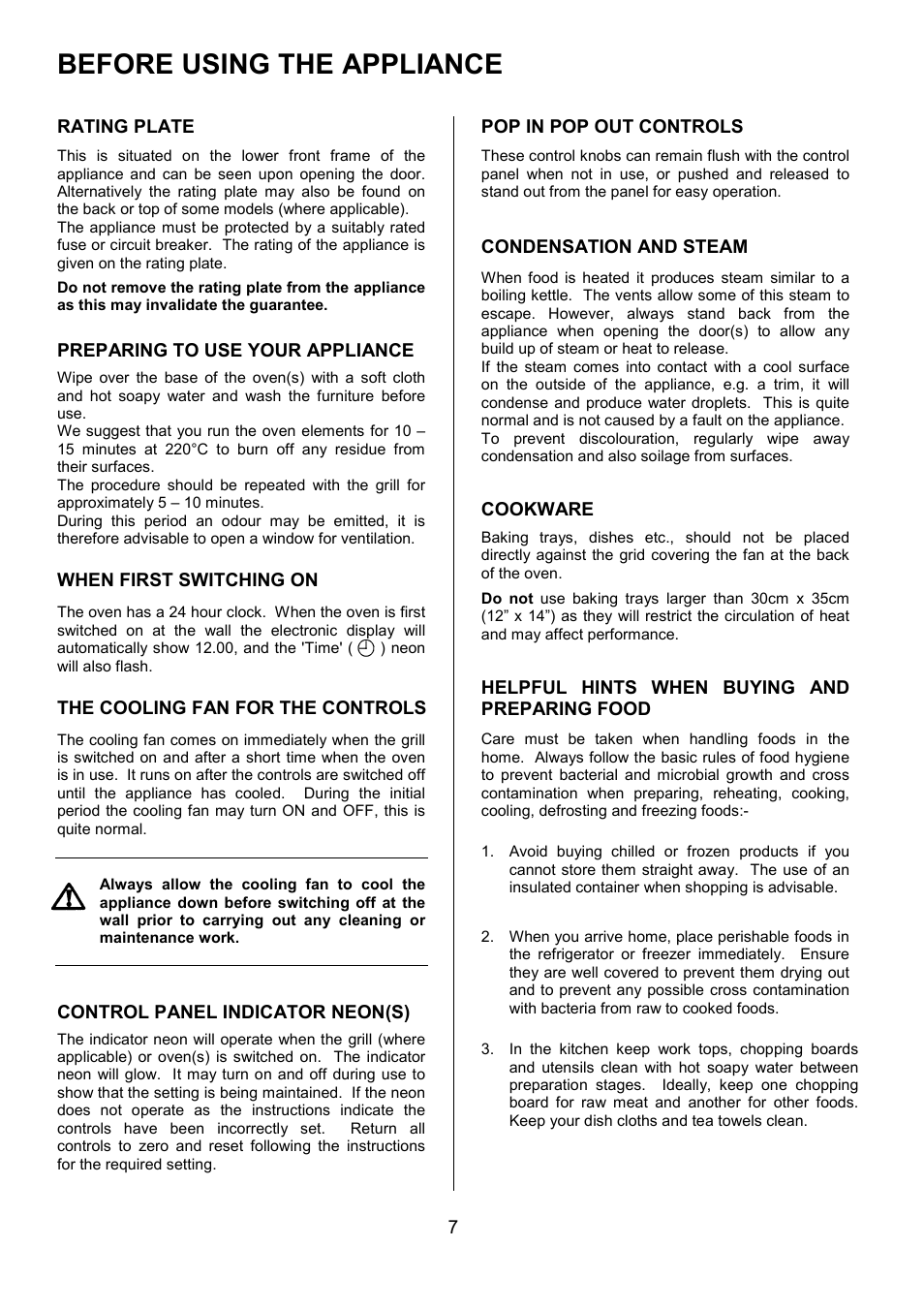 Before using the appliance | Electrolux D4101-4 User Manual | Page 7 / 48