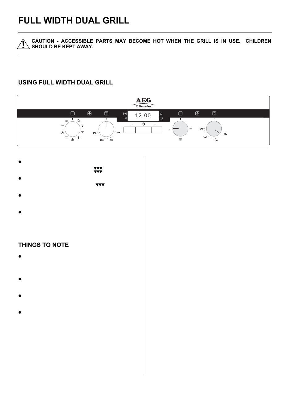 Full width dual grill | Electrolux D4101-5 User Manual | Page 11 / 44