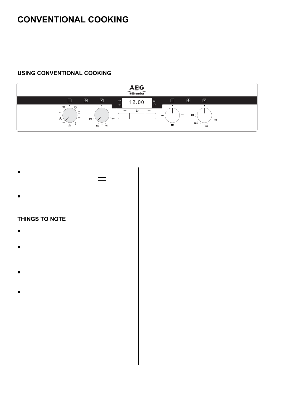 Conventional cooking | Electrolux D4101-5 User Manual | Page 19 / 44