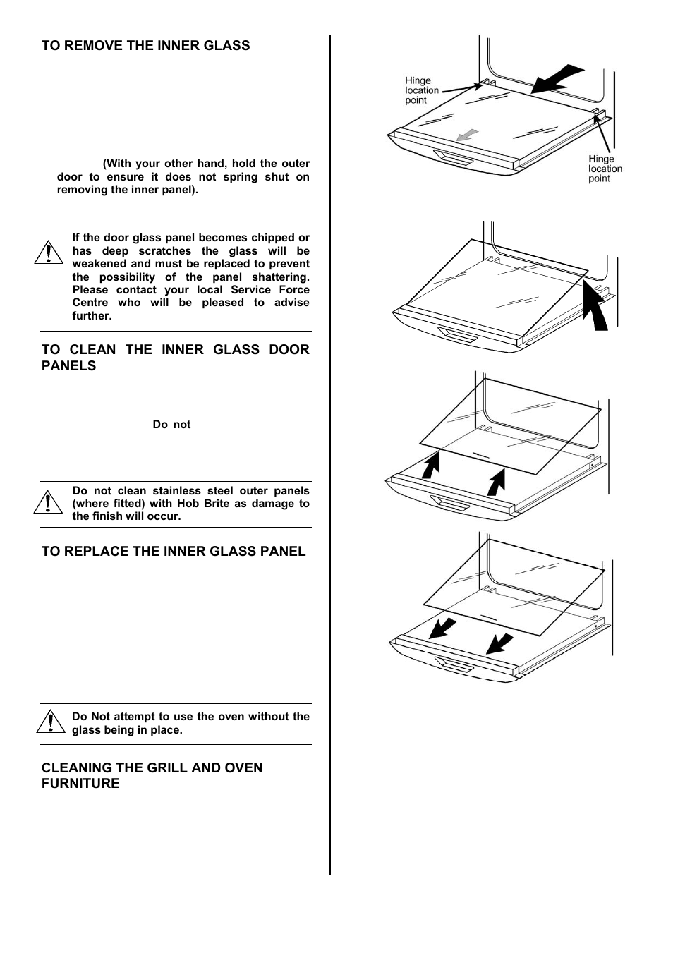 Cleaning the grill and oven furniture | Electrolux D4101-5 User Manual | Page 32 / 44