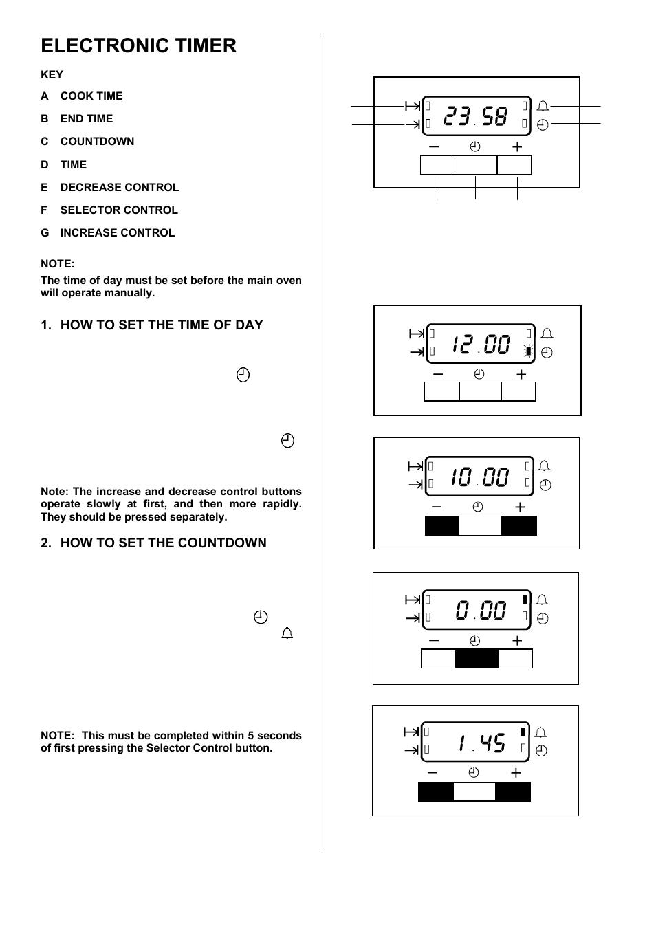 Electronic timer | Electrolux D4101-5 User Manual | Page 8 / 44