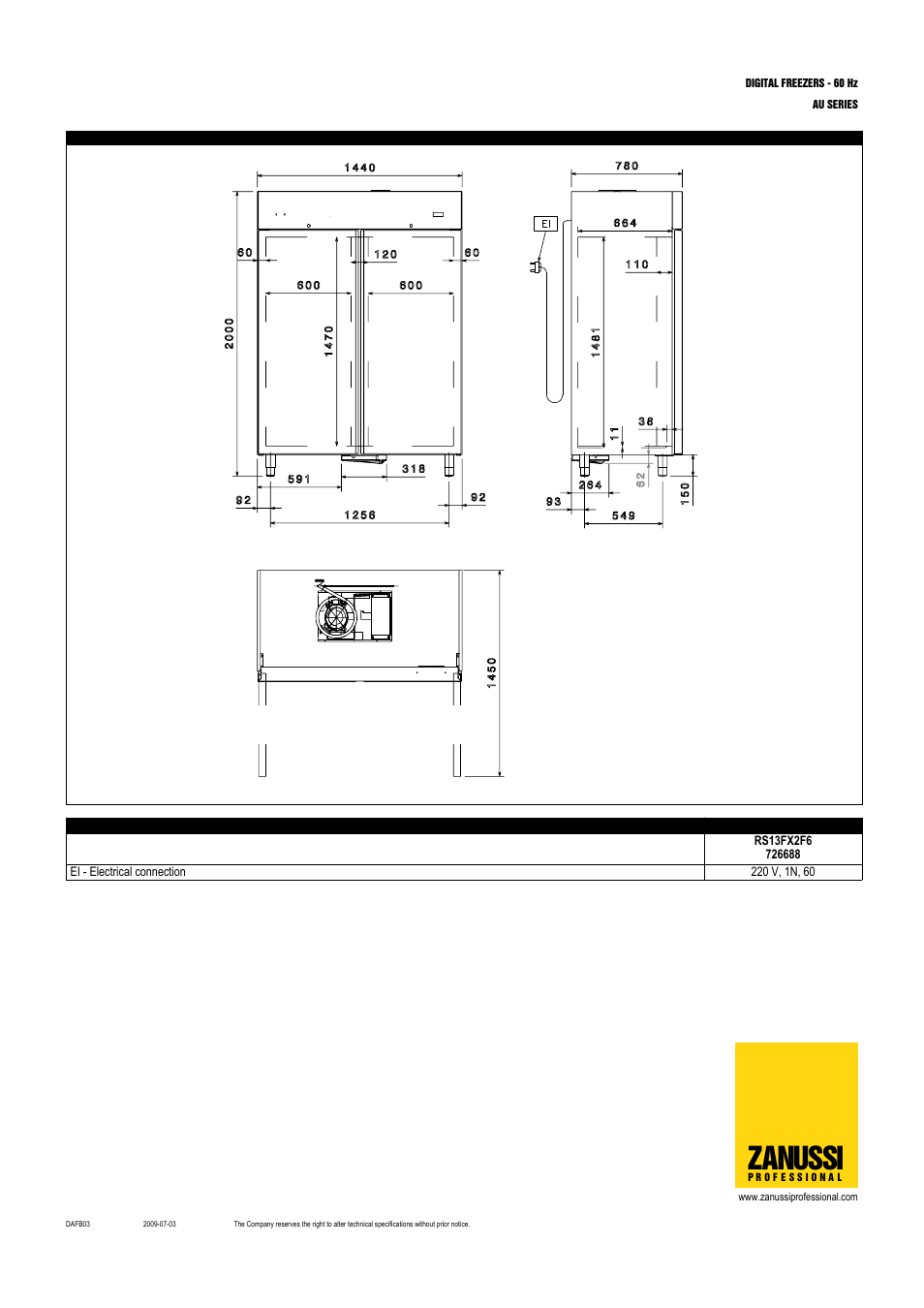 Zanussi | Electrolux Zanussi Professional RS13FX2F6 User Manual | Page 4 / 4