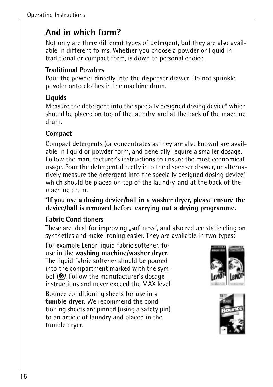 And in which form | Electrolux 86720 User Manual | Page 16 / 52