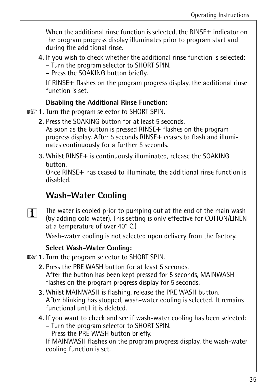 Wash-water cooling | Electrolux 86720 User Manual | Page 35 / 52