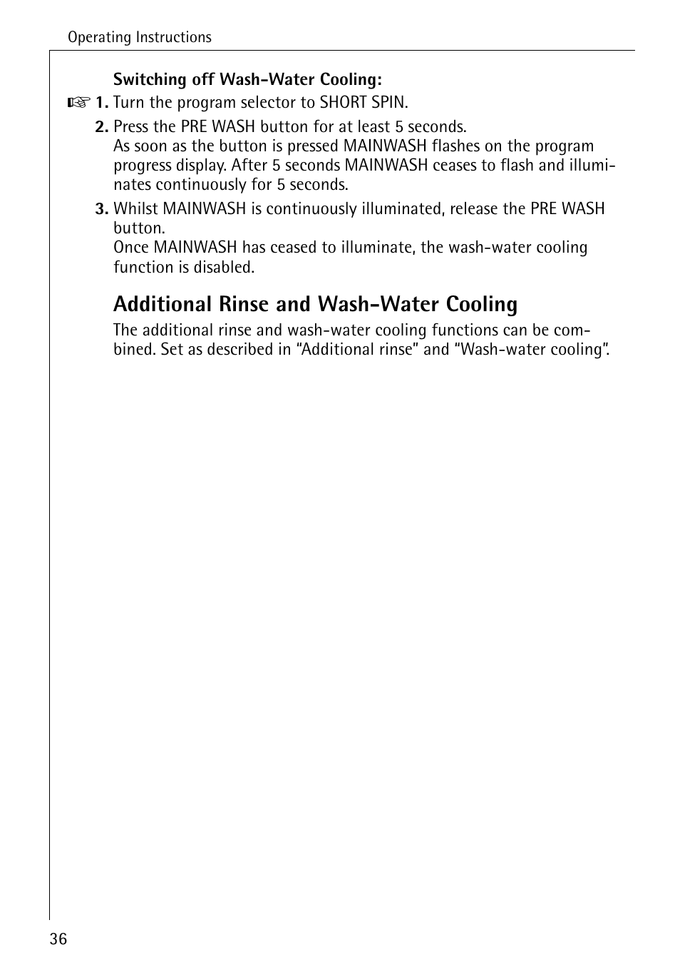 Additional rinse and wash-water cooling | Electrolux 86720 User Manual | Page 36 / 52