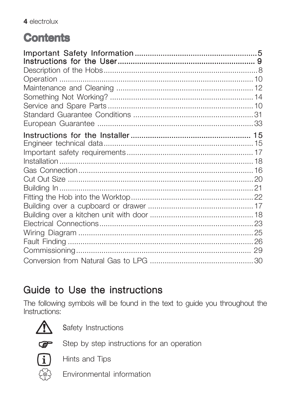 Electrolux U31216 EHG 7812 User Manual | Page 4 / 36