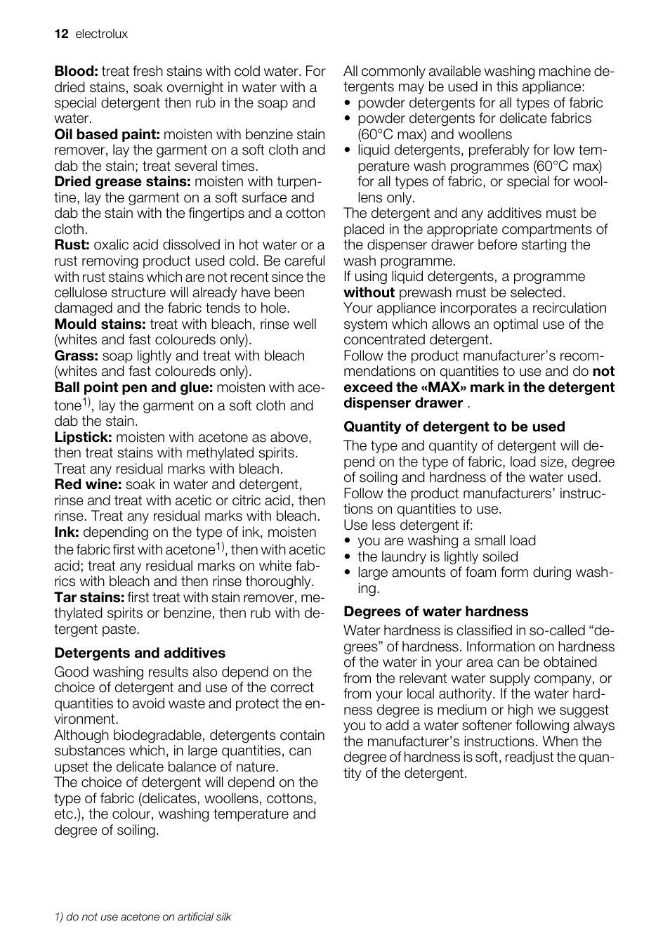 Electrolux EWF 127570W User Manual | Page 12 / 28