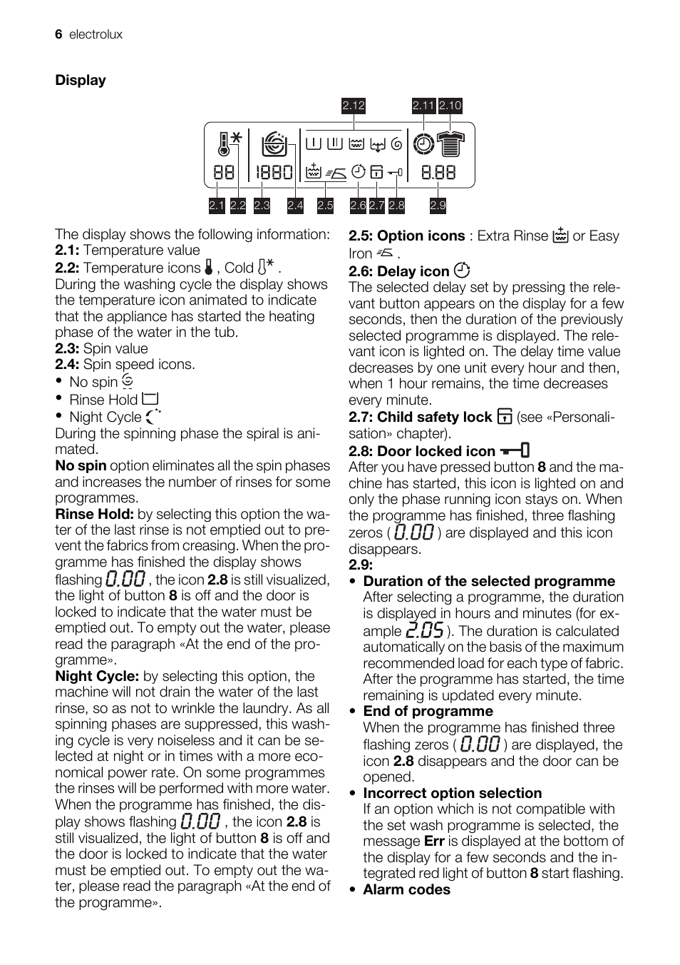 Electrolux EWF 127570W User Manual | Page 6 / 28