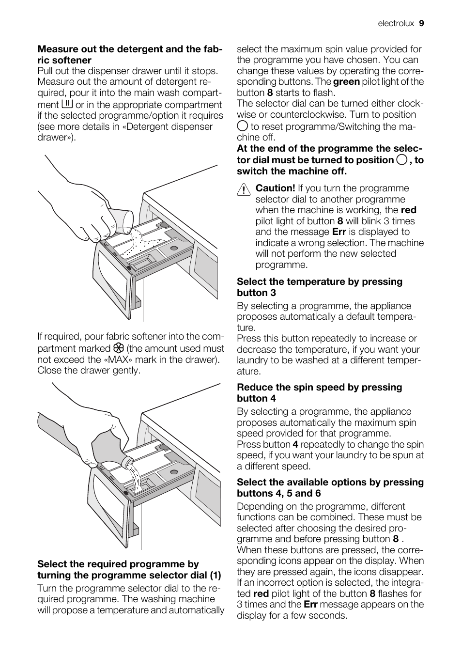 Electrolux EWF 127570W User Manual | Page 9 / 28