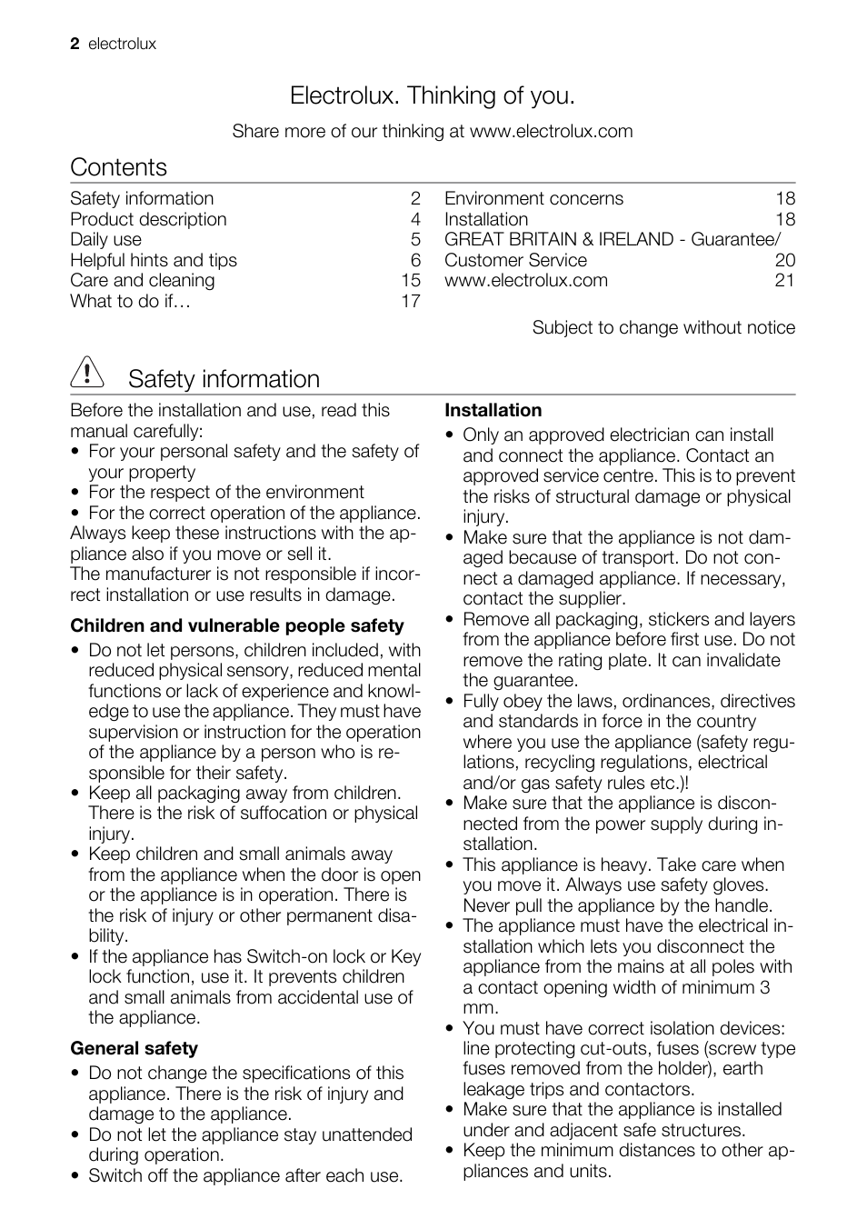 Electrolux EOB51000 User Manual | Page 2 / 24