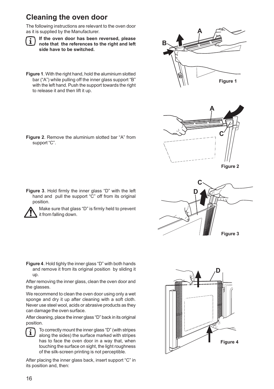 Cleaning the oven door | Electrolux EOS 6700 User Manual | Page 16 / 24