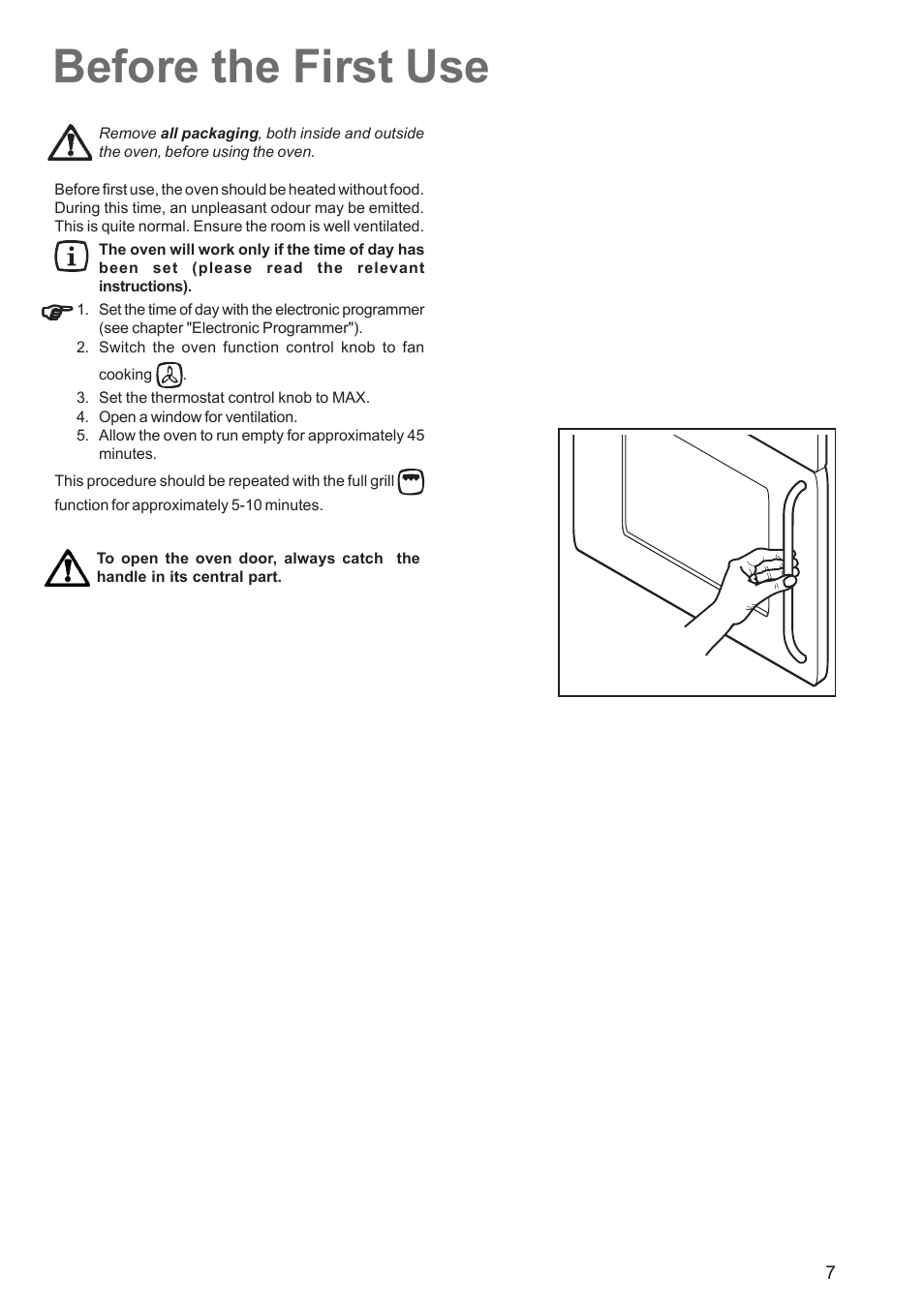 Before the first use | Electrolux EOS 6700 User Manual | Page 7 / 24