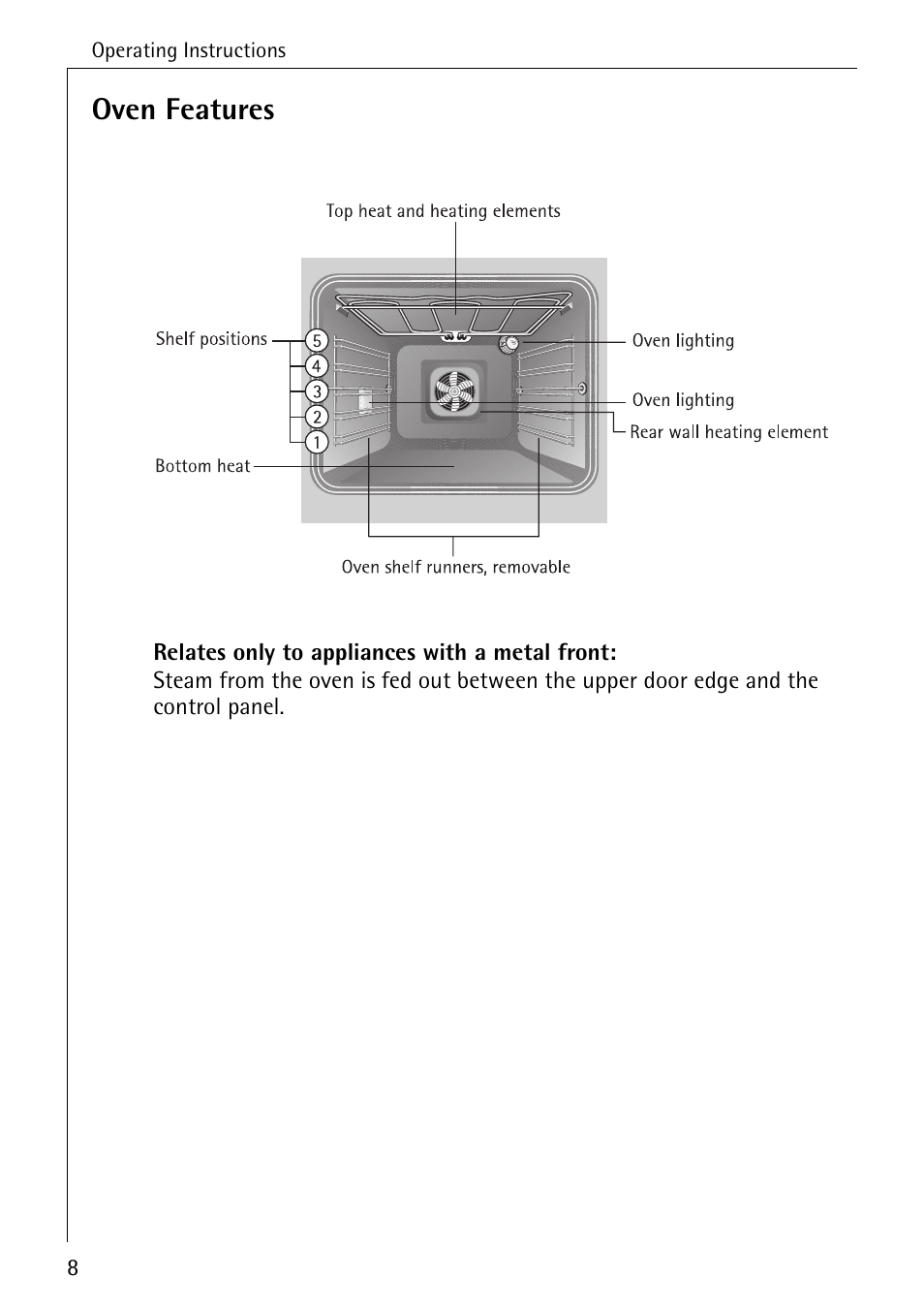 Oven features | Electrolux B2100-1 User Manual | Page 8 / 56