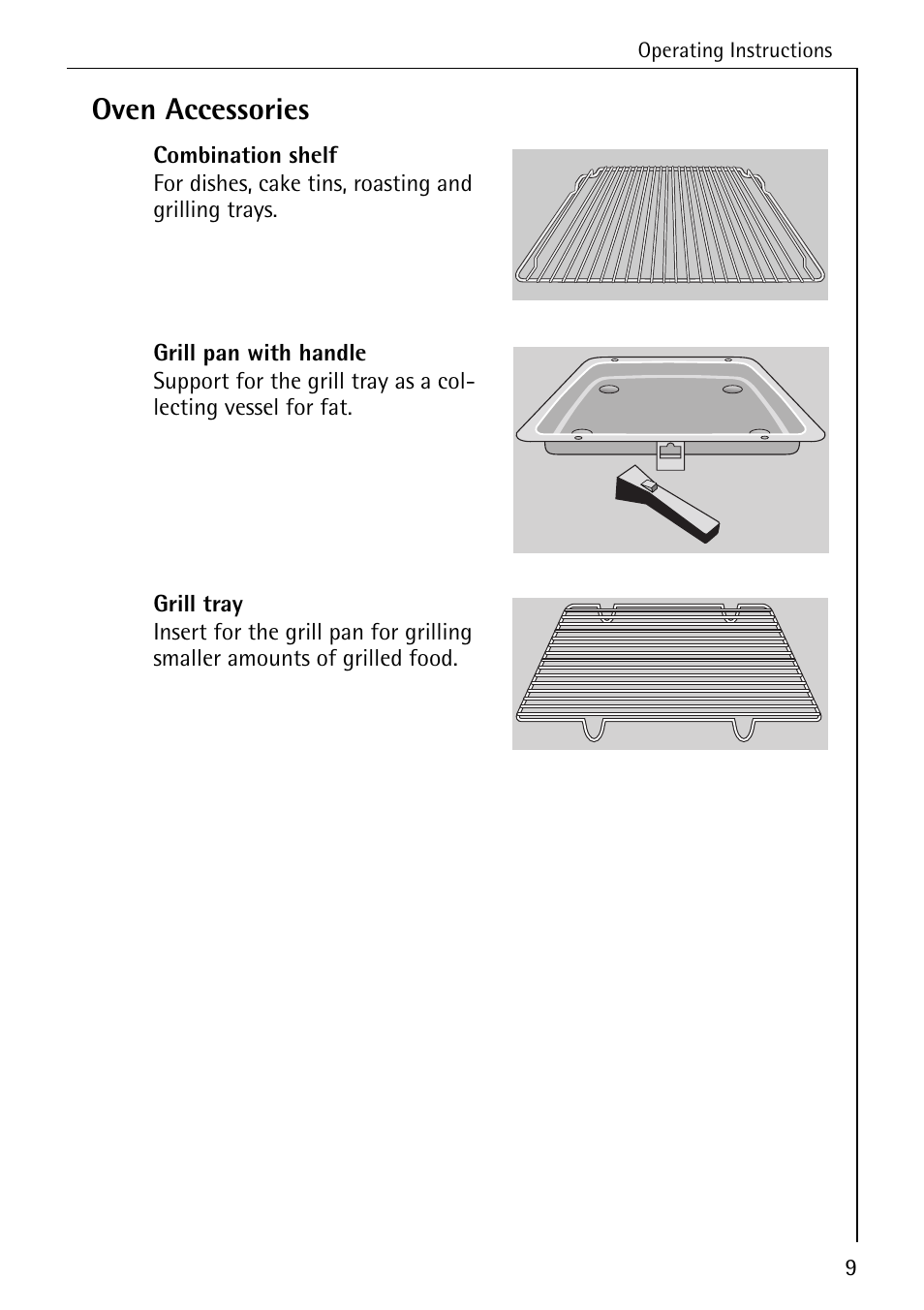Oven accessories | Electrolux B2100-1 User Manual | Page 9 / 56