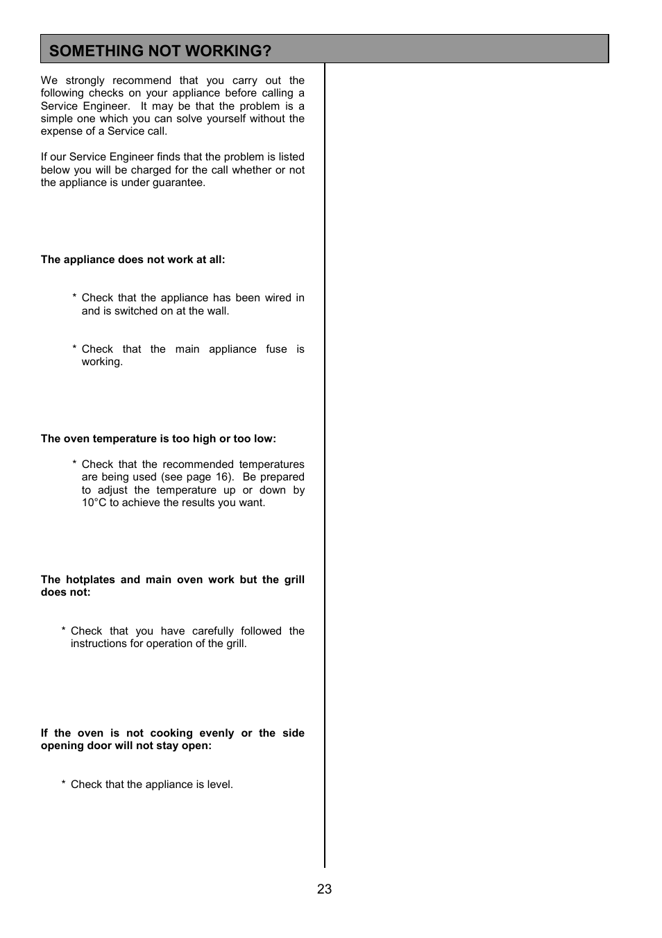 Something not working | Electrolux EK5361 User Manual | Page 23 / 28