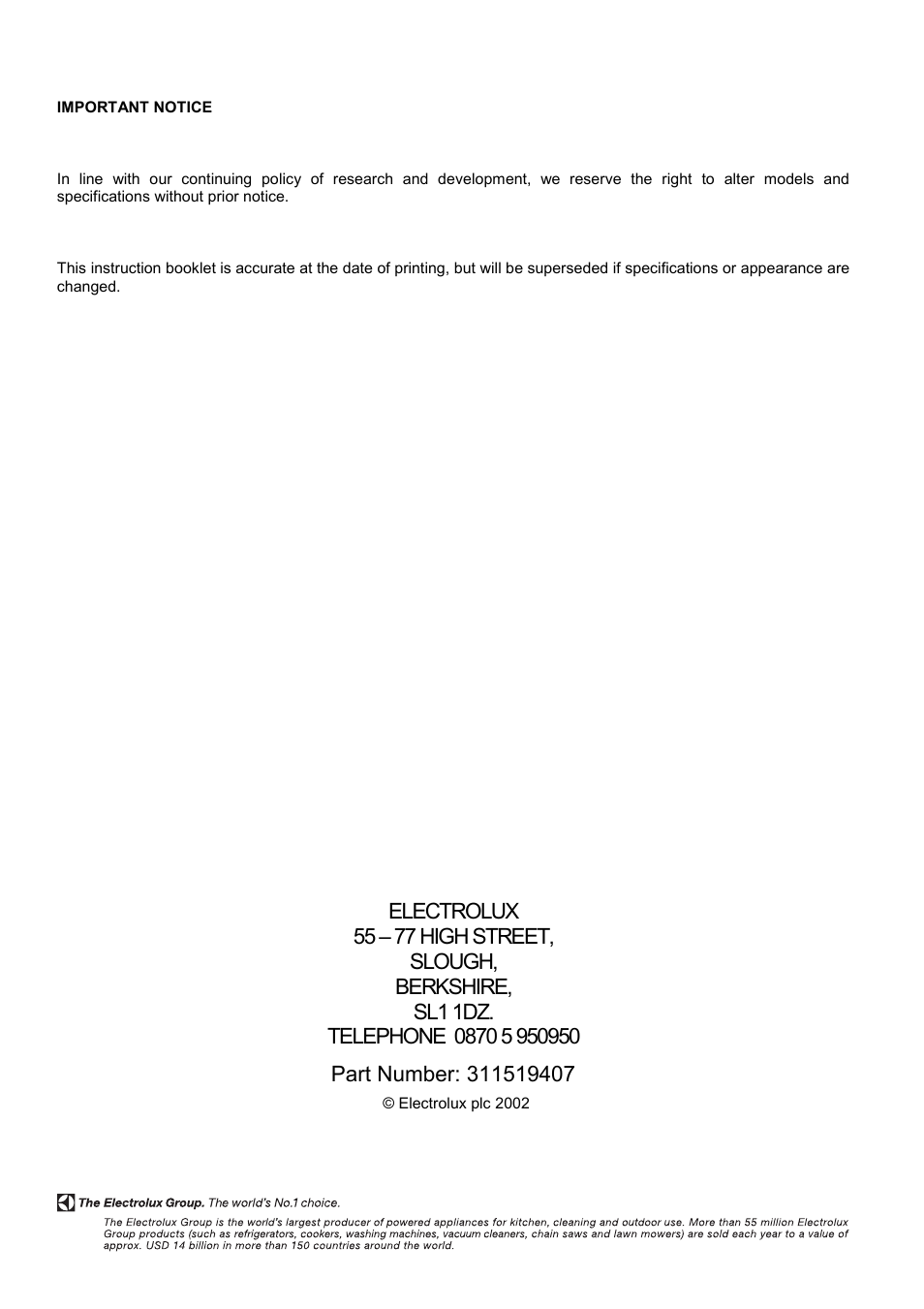 Electrolux EK5361 User Manual | Page 28 / 28