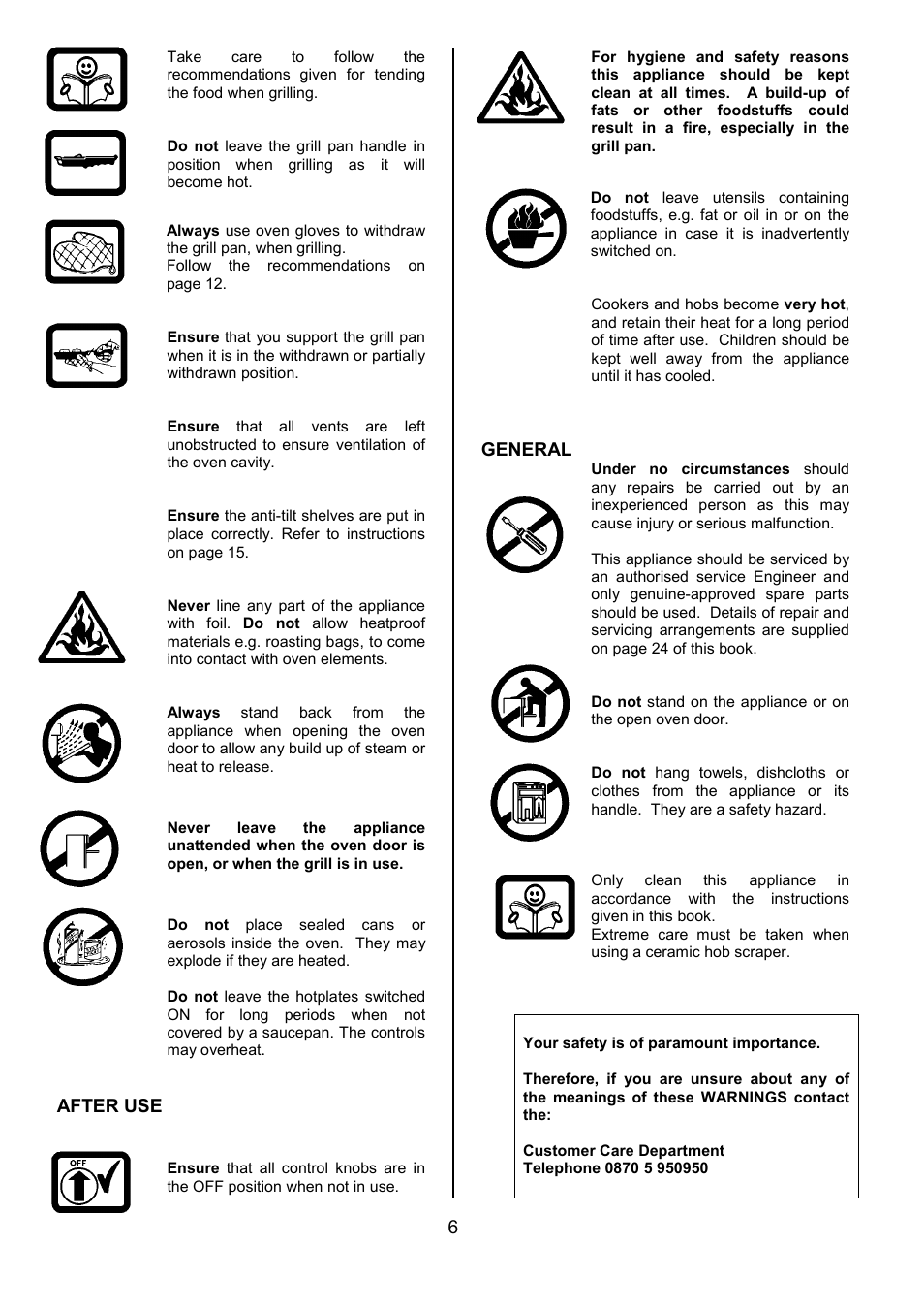 After use, General | Electrolux EK5361 User Manual | Page 6 / 28