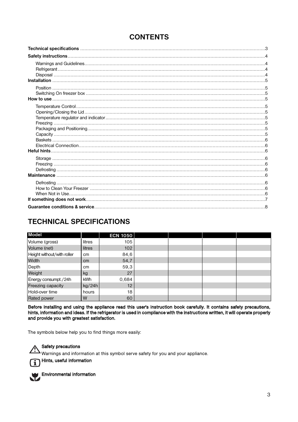 Electrolux ECN 1050 User Manual | Page 3 / 12