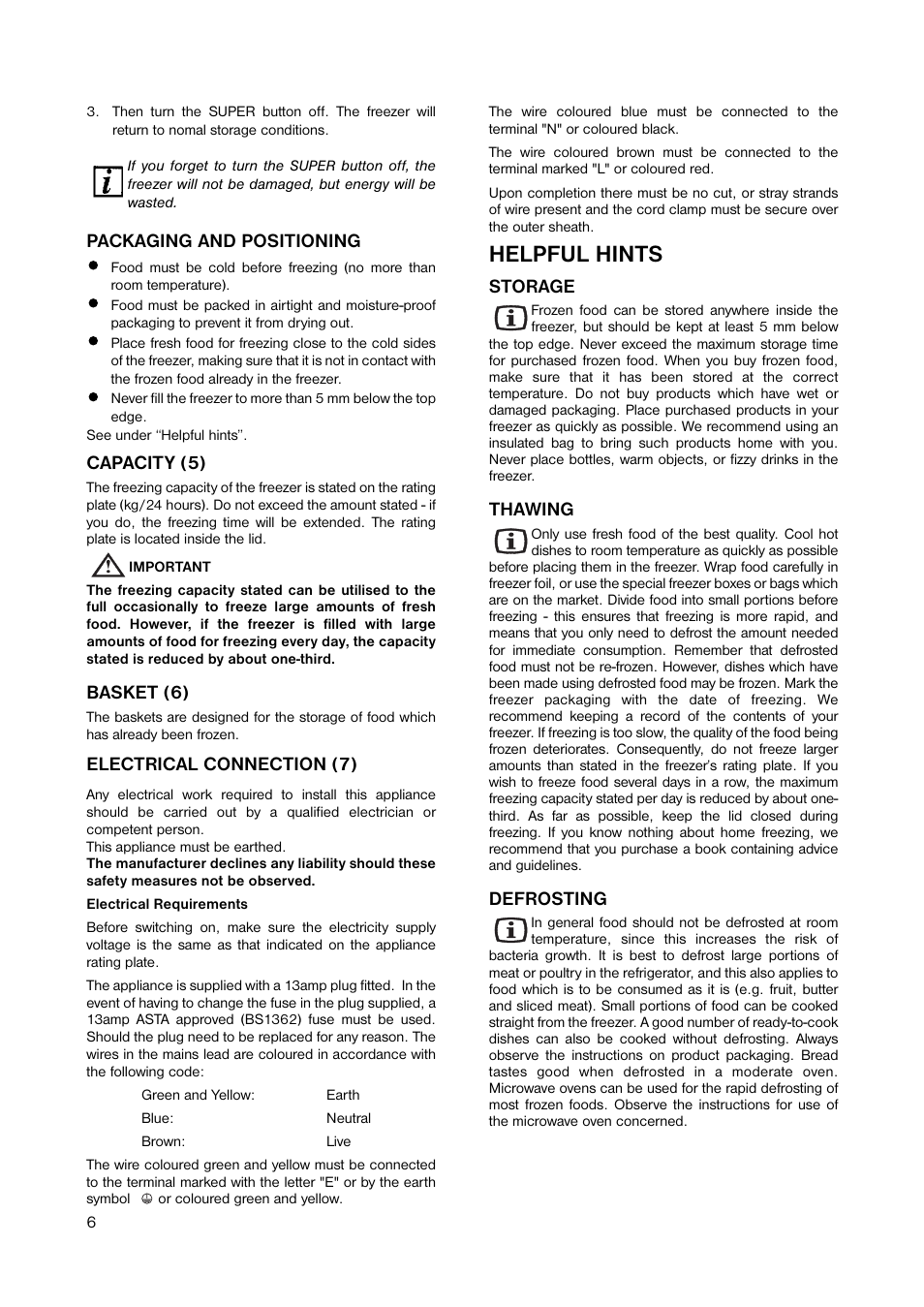 Helpful hints | Electrolux ECN 1050 User Manual | Page 6 / 12