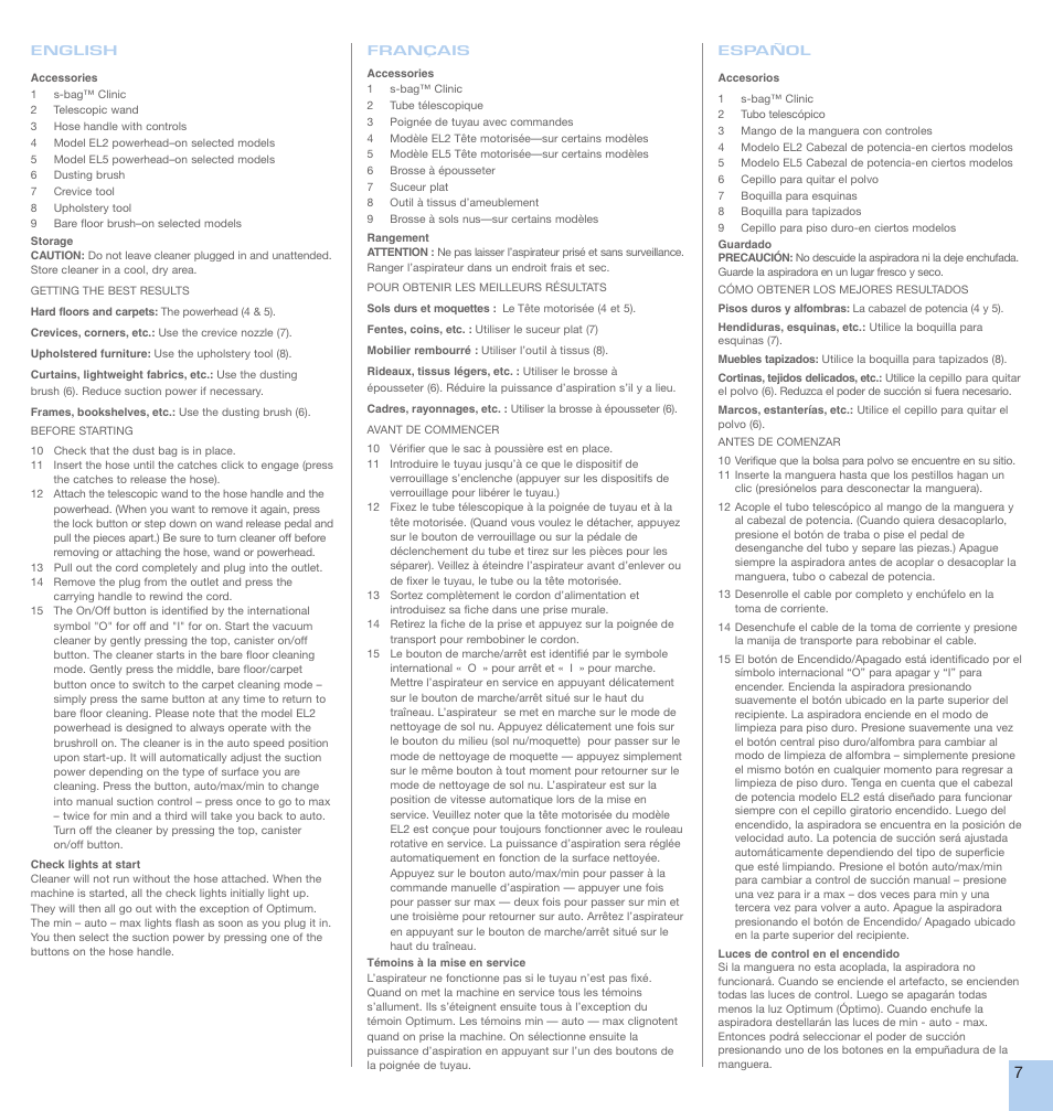 Electrolux EL2/EL5 User Manual | Page 7 / 16