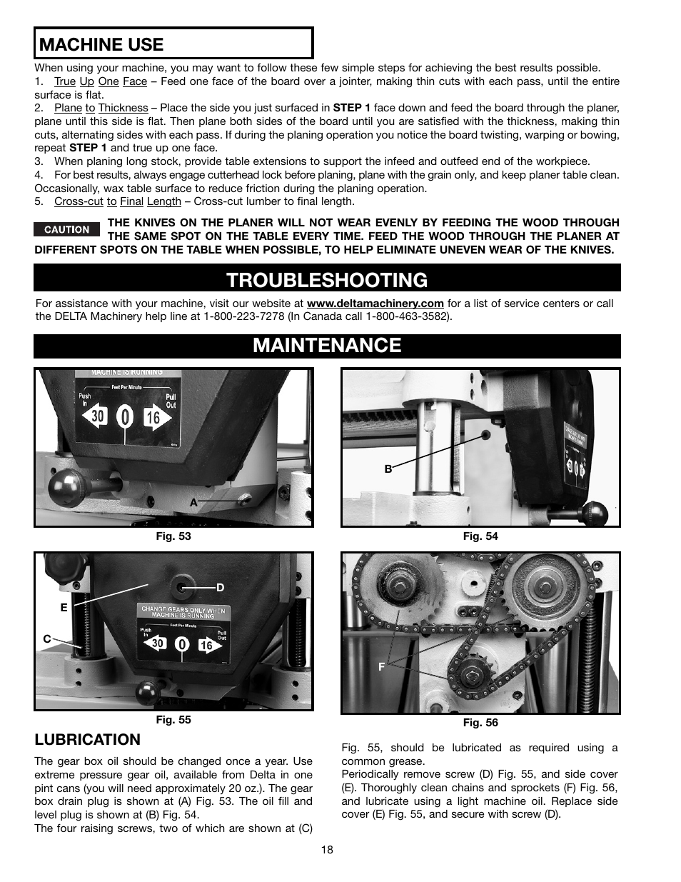 Maintenance, Troubleshooting, Machine use | Lubrication | Electrolux 22-785 User Manual | Page 18 / 20