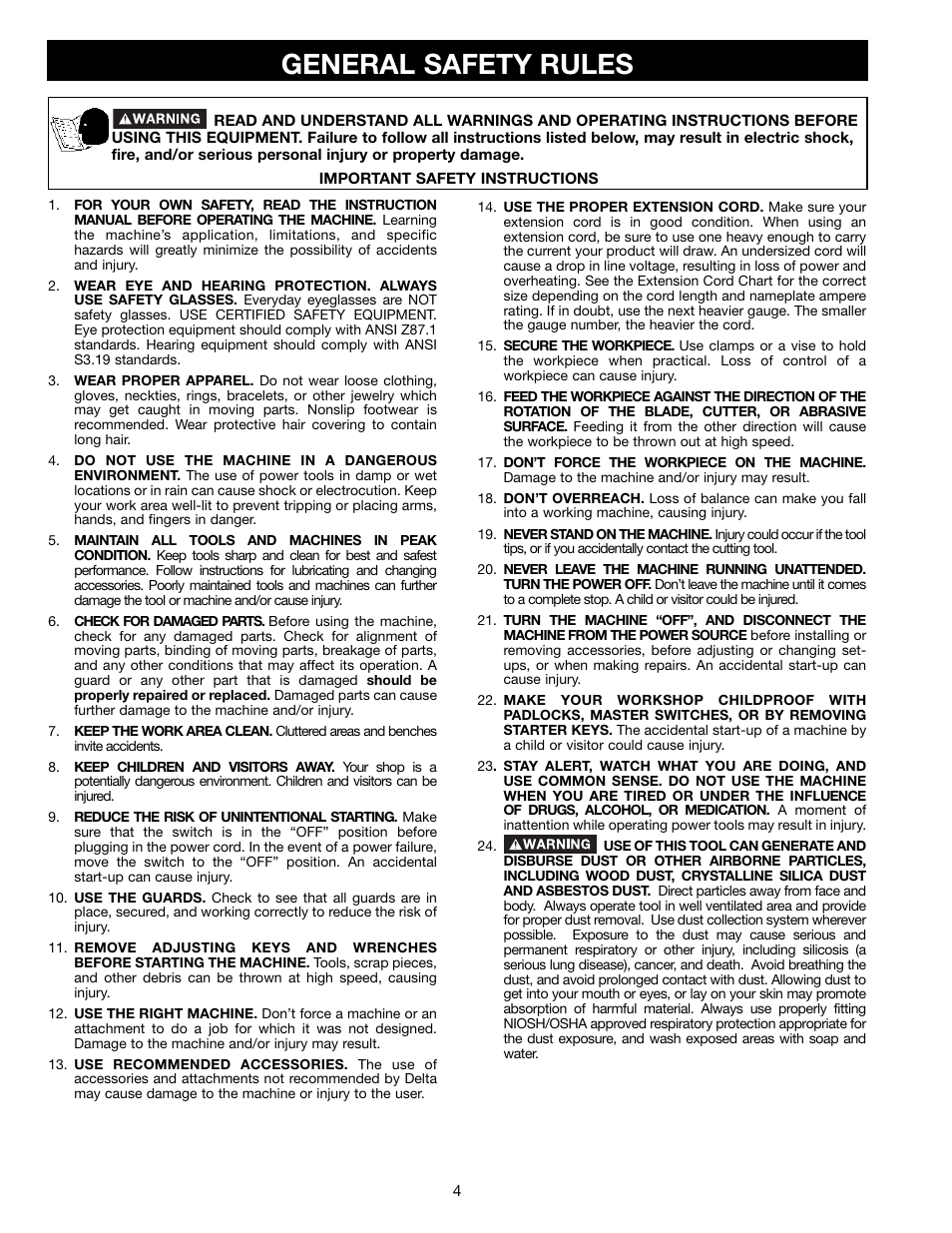 General safety rules | Electrolux 22-785 User Manual | Page 4 / 20