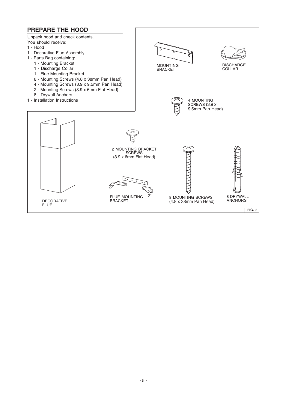 Prepare the hood | Electrolux PL36WC50EC User Manual | Page 4 / 12