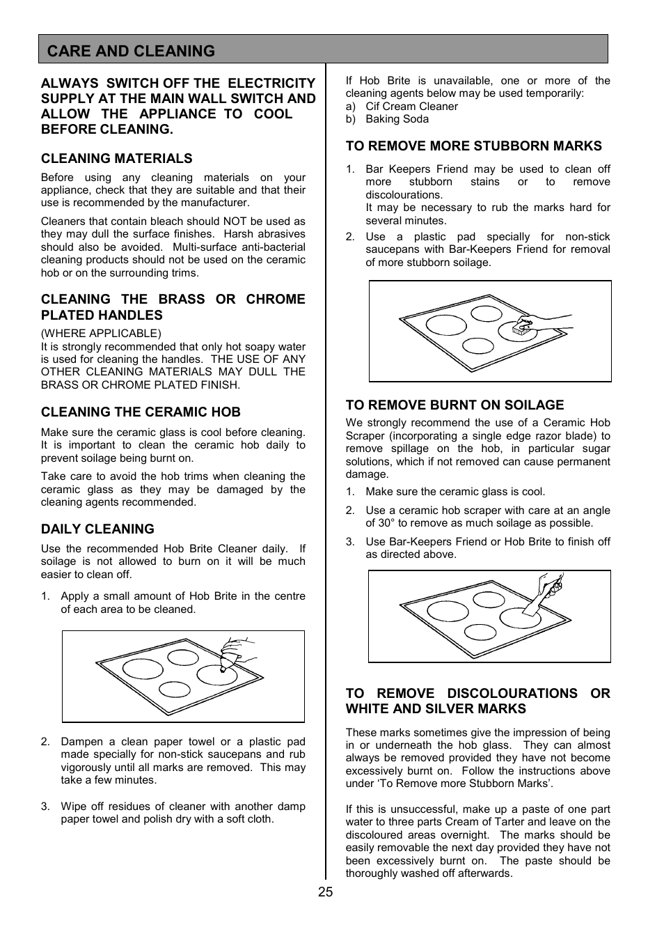 Care and cleaning | Electrolux SIE340 User Manual | Page 25 / 32