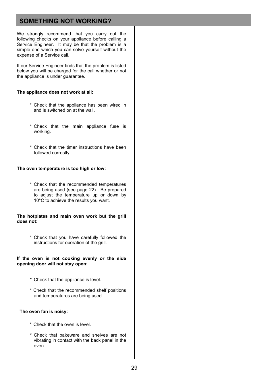 Something not working | Electrolux SIE340 User Manual | Page 29 / 32