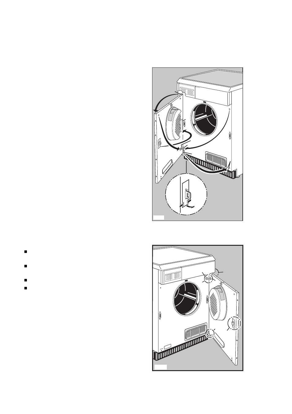 Door reversal instructions | Electrolux TDC 1000 W User Manual | Page 16 / 18