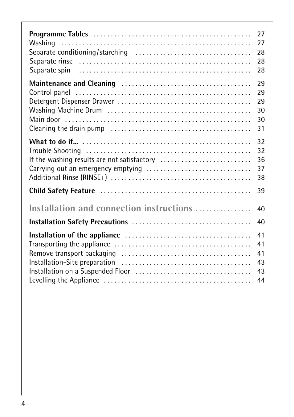 Installation and connection instructions | Electrolux 72640 User Manual | Page 4 / 56