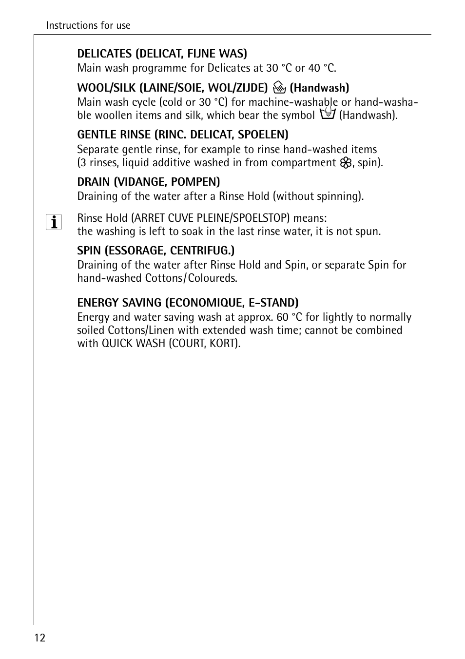 Electrolux LAVAMAT 50550 User Manual | Page 12 / 56