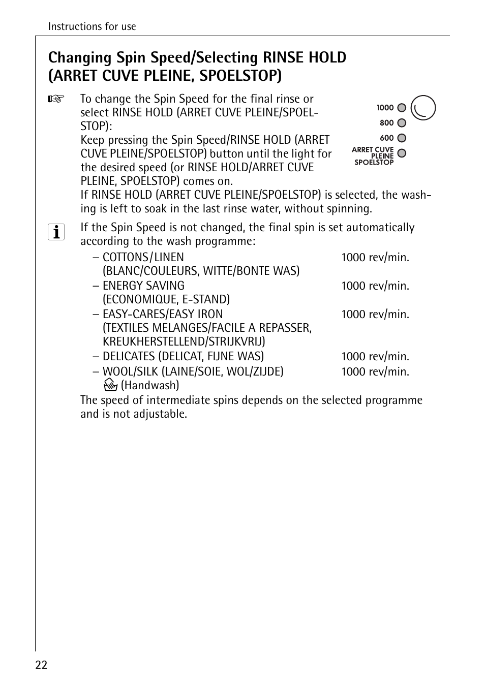 Electrolux LAVAMAT 50550 User Manual | Page 22 / 56