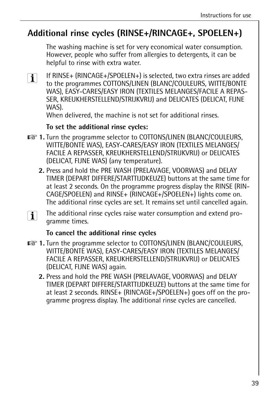 Electrolux LAVAMAT 50550 User Manual | Page 39 / 56